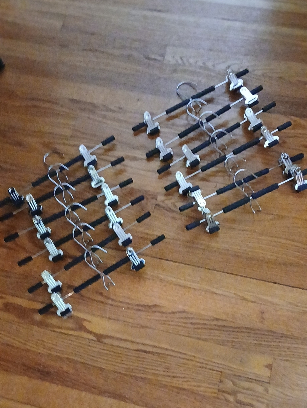 Set of Silver Metal Skirt/Pant Hangers with Clips ■ 12 Hangers